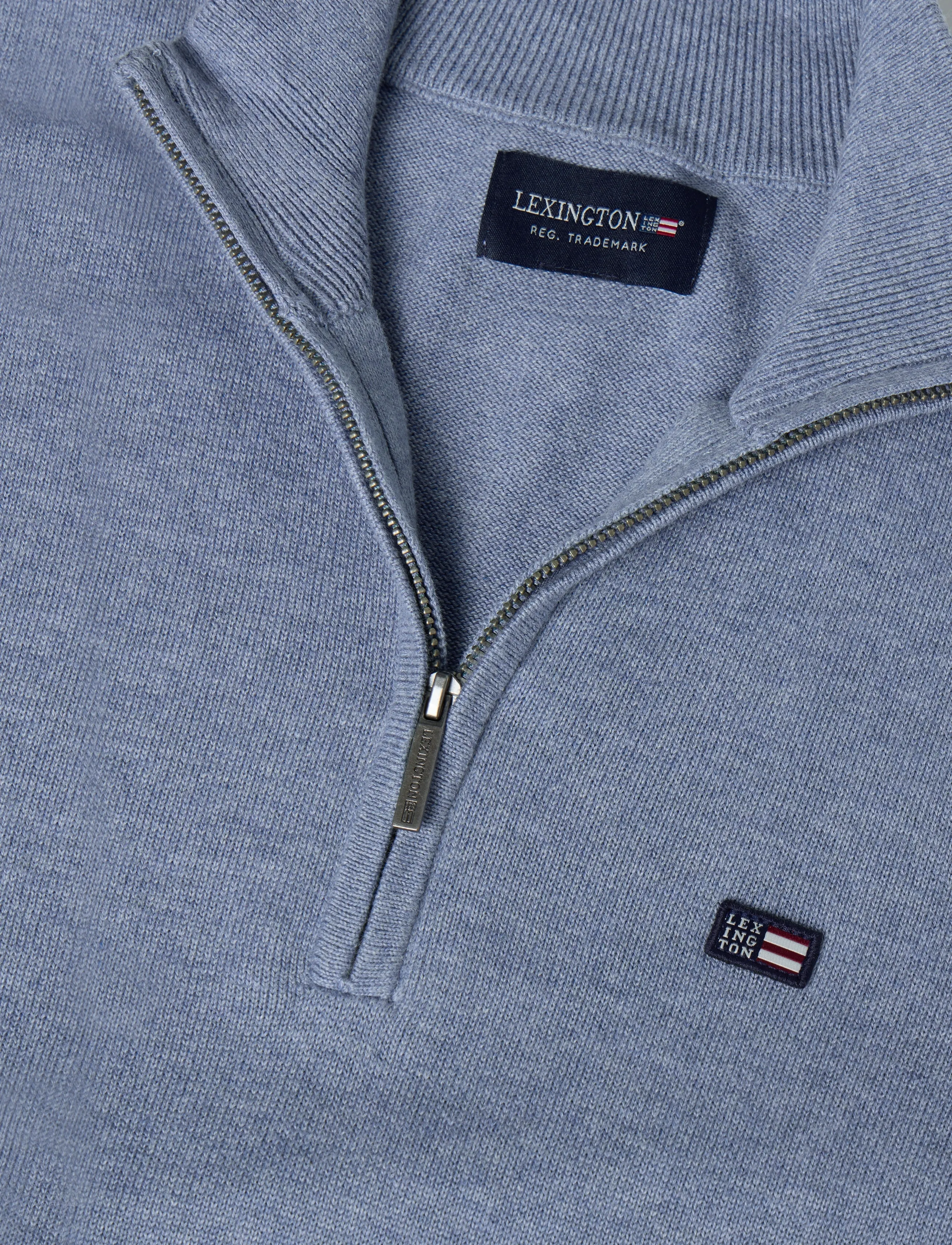 Lexington Clothing - Freddy Half-Zip Sweater - blue melange - 2
