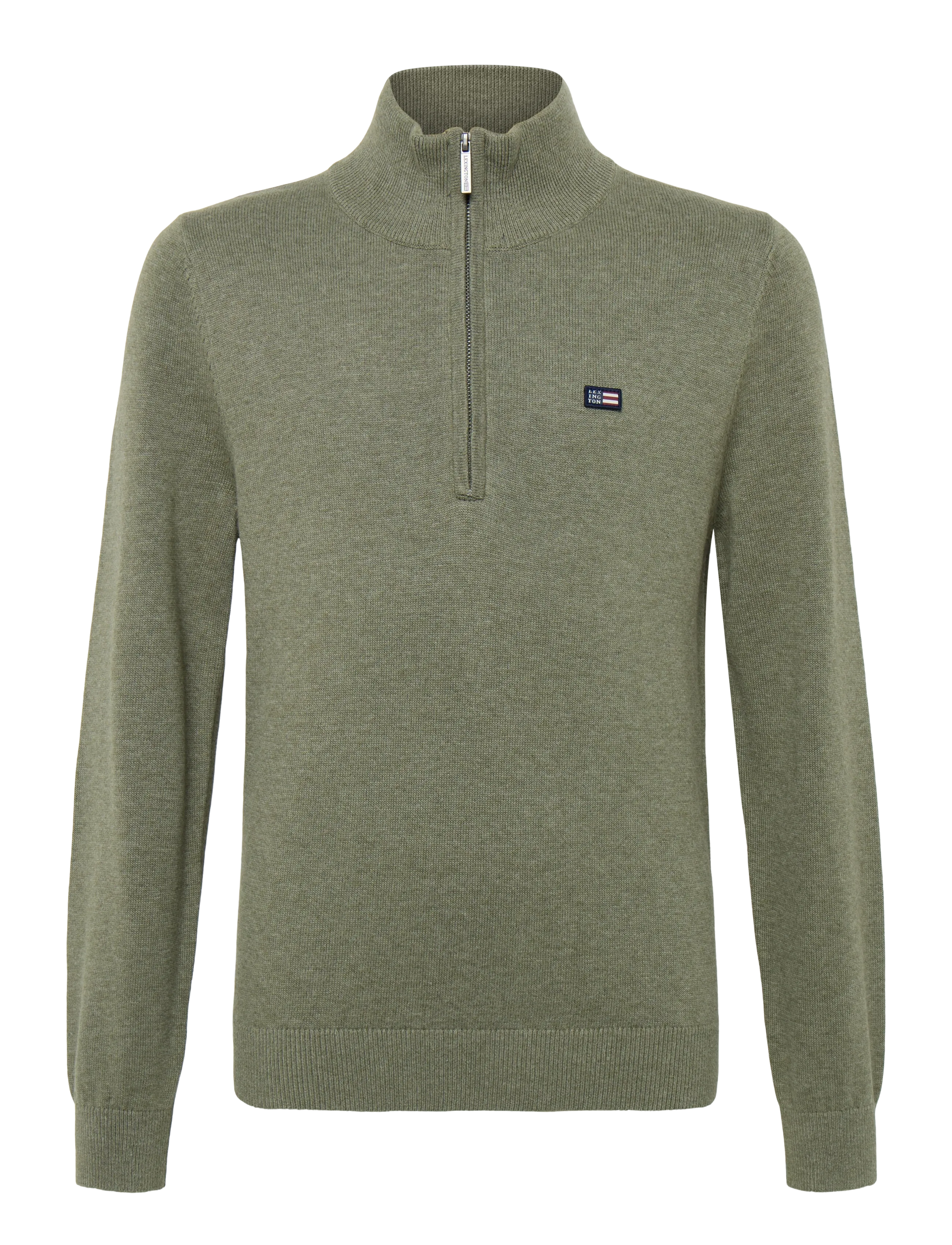 Lexington Clothing Freddy Half-Zip Sweater - Trøjer - GREEN MELANGE / green
