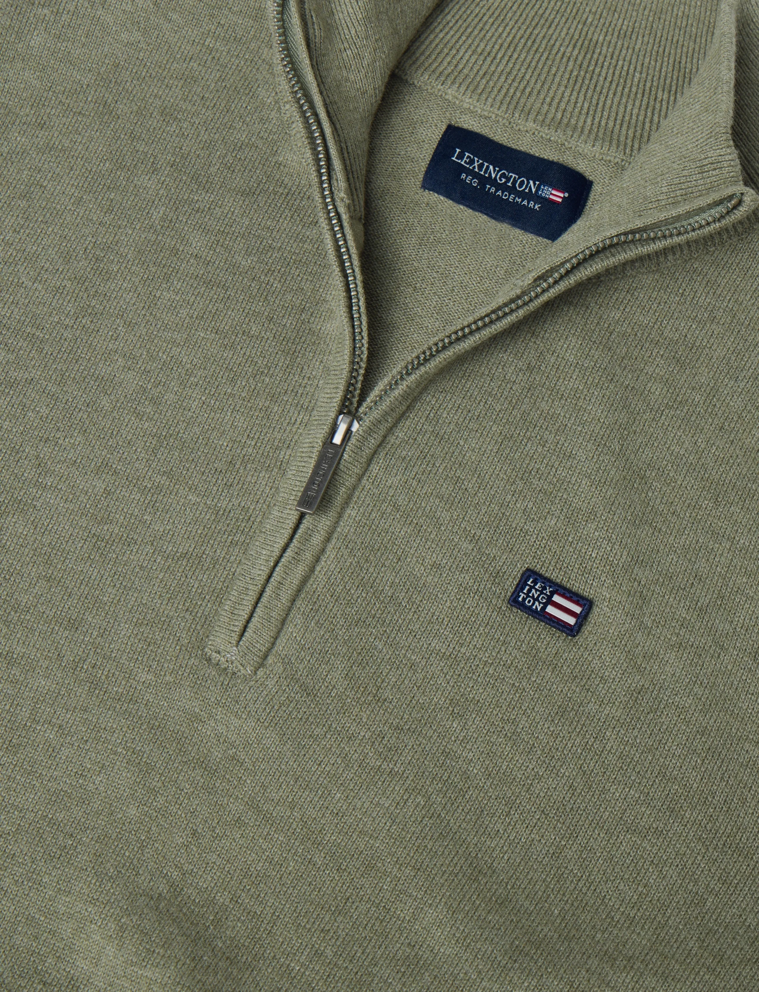 Lexington Clothing - Freddy Half-Zip Sweater - green melange - 2