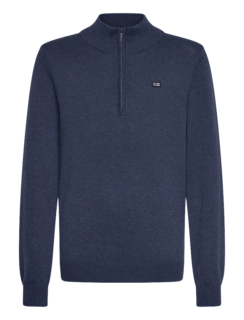 Lexington Clothing - Freddy Half-Zip Sweater - trøjer - blue melange - 0