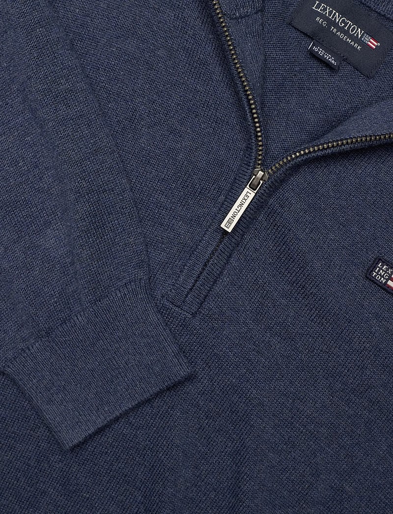 Lexington Clothing - Freddy Half-Zip Sweater - trøjer - blue melange - 2