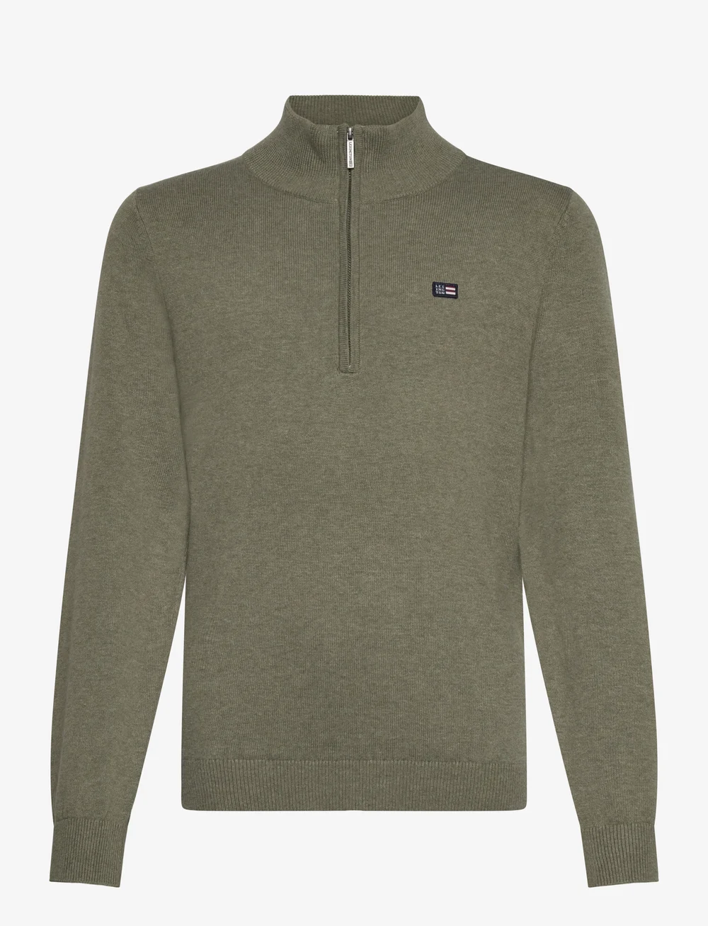 Lexington Clothing - Freddy Half-Zip Sweater - jumpers - green melange - 0