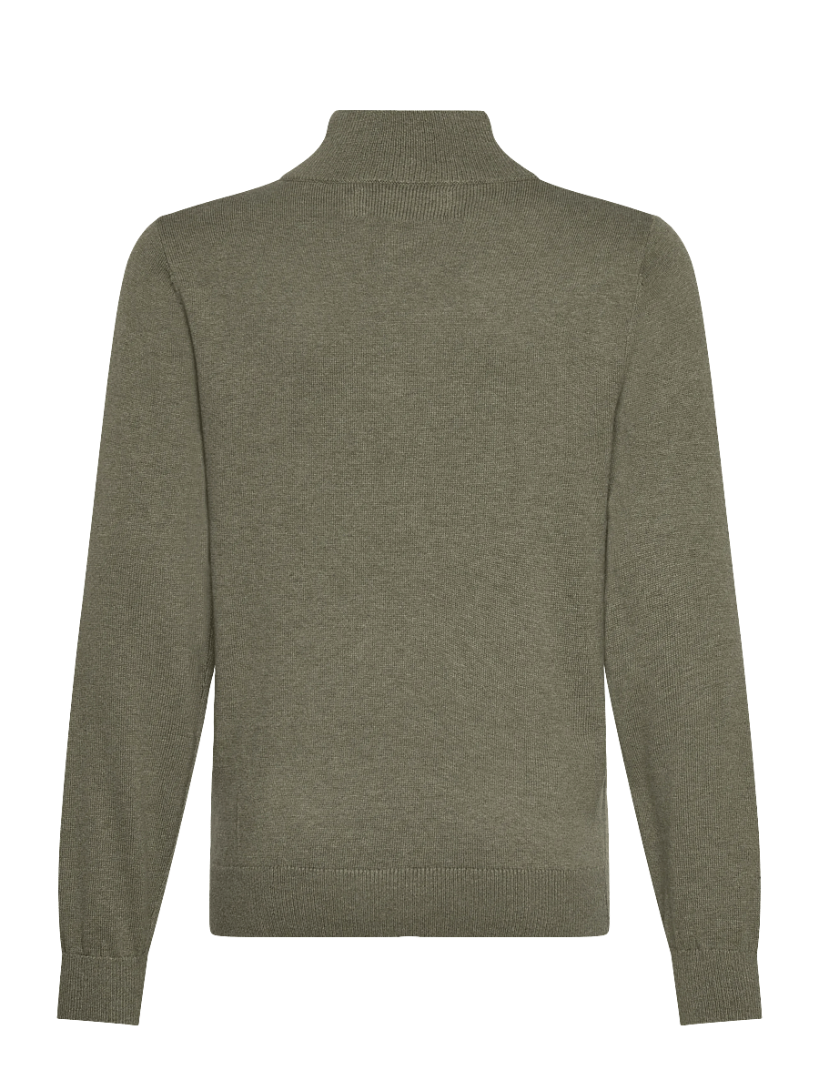 Lexington Clothing - Freddy Half-Zip Sweater - stickade tröjor - green melange - 1