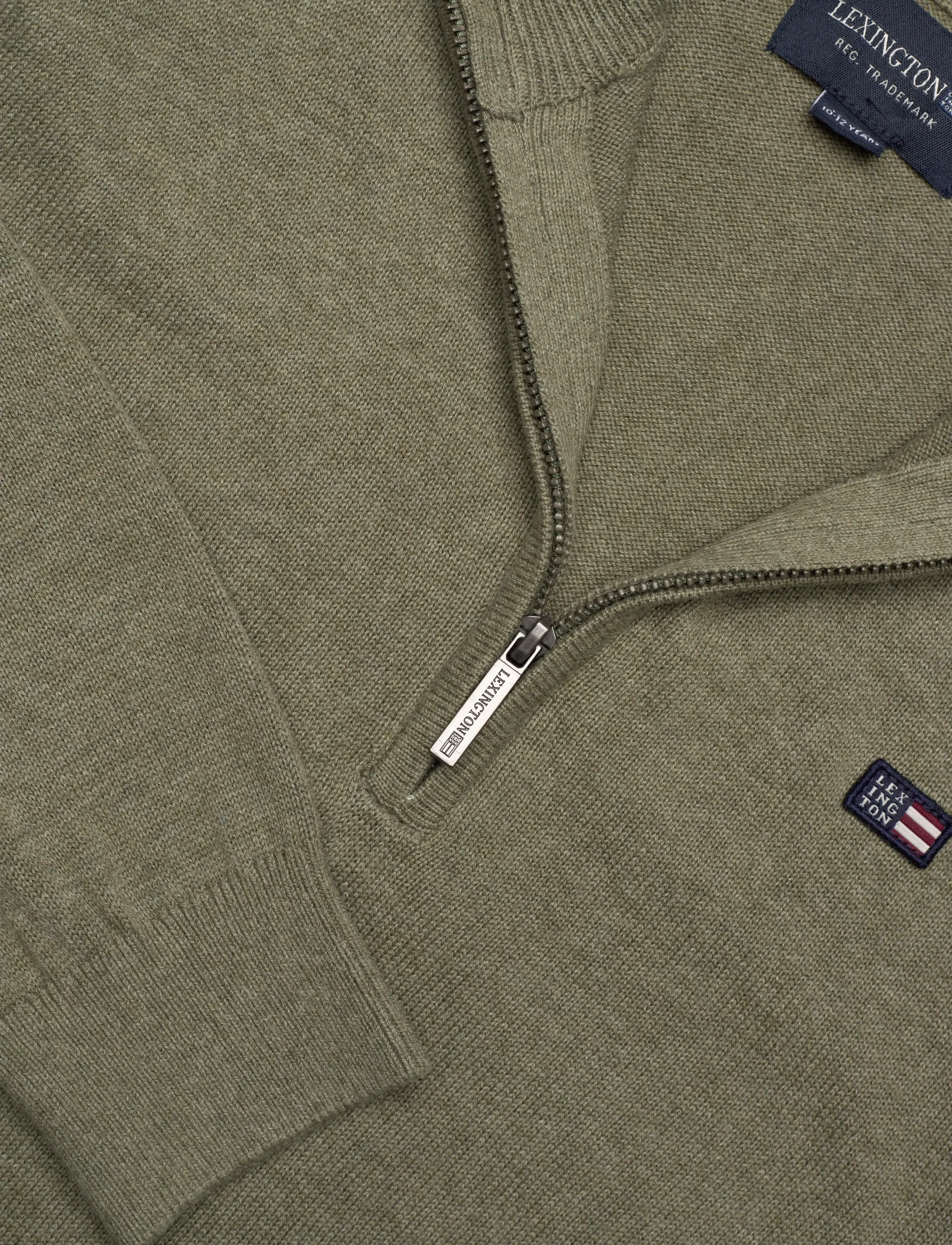 Lexington Clothing - Freddy Half-Zip Sweater - stickade tröjor - green melange - 2