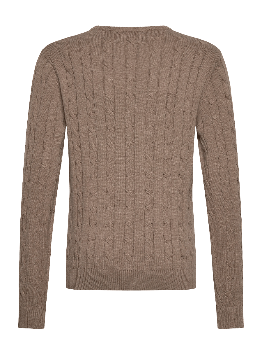 Lexington Clothing - Brayden Cotton Cable Sweater - light beige melange - 1