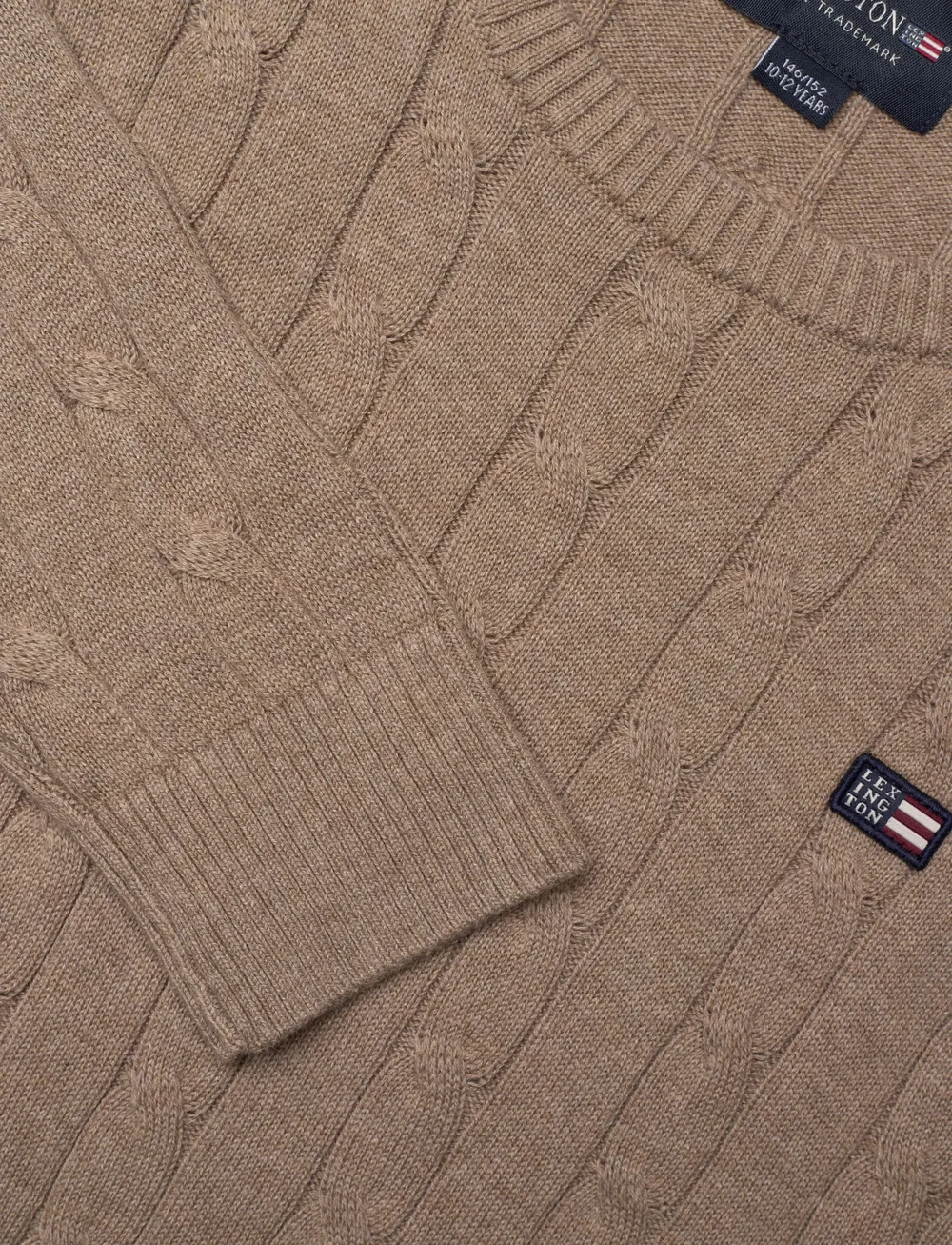 Lexington Clothing - Brayden Cotton Cable Sweater - pullover - light beige melange - 2
