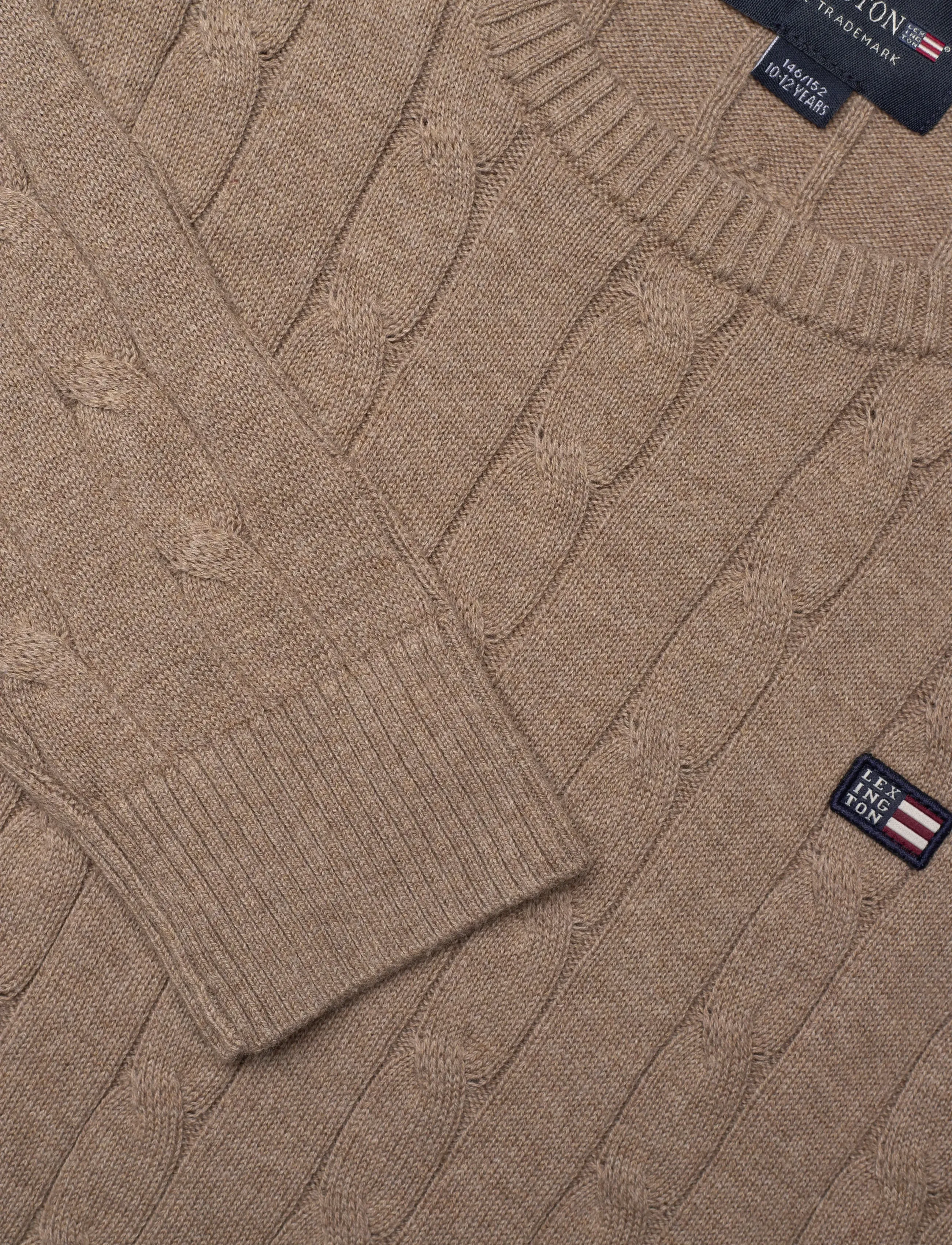 Lexington Clothing - Brayden Cotton Cable Sweater - light beige melange - 2