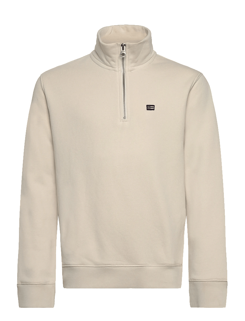 Lexington Clothing - Terry Organic Cotton Half-Zip Sweater - sweatshirts & huvtröjor - offwhite - 0