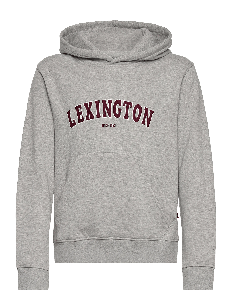 Lexington Clothing - Lucas Logo Organic Cotton Hood - light grey melange - 0