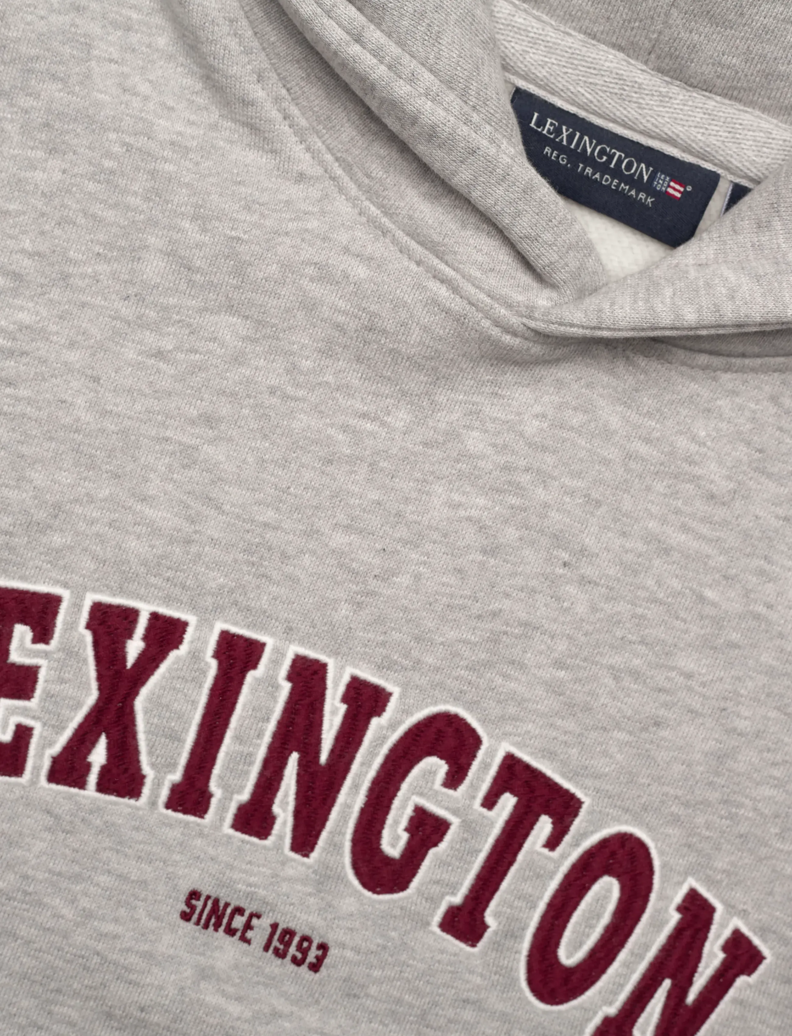 Lexington Clothing - Lucas Logo Organic Cotton Hood - light grey melange - 2