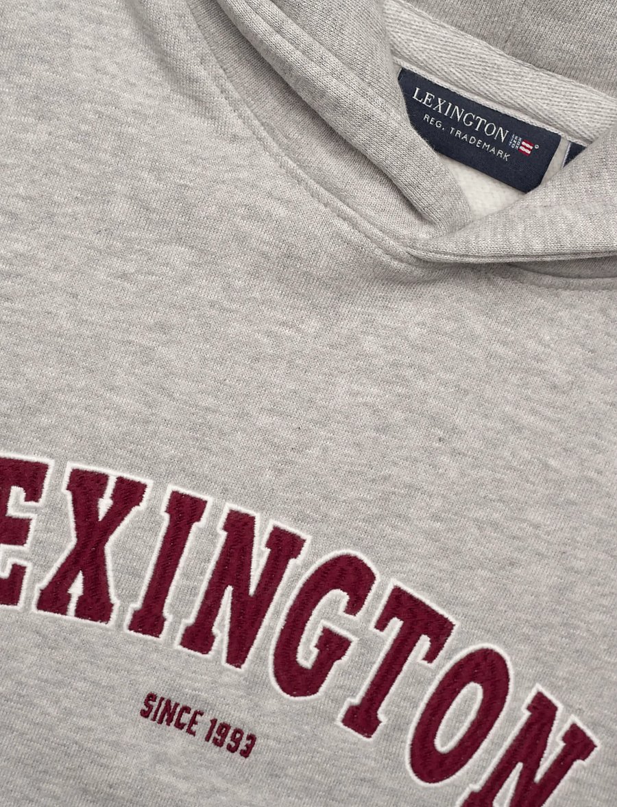 Lexington Clothing - Lucas Logo Organic Cotton Hood - light grey melange - 2