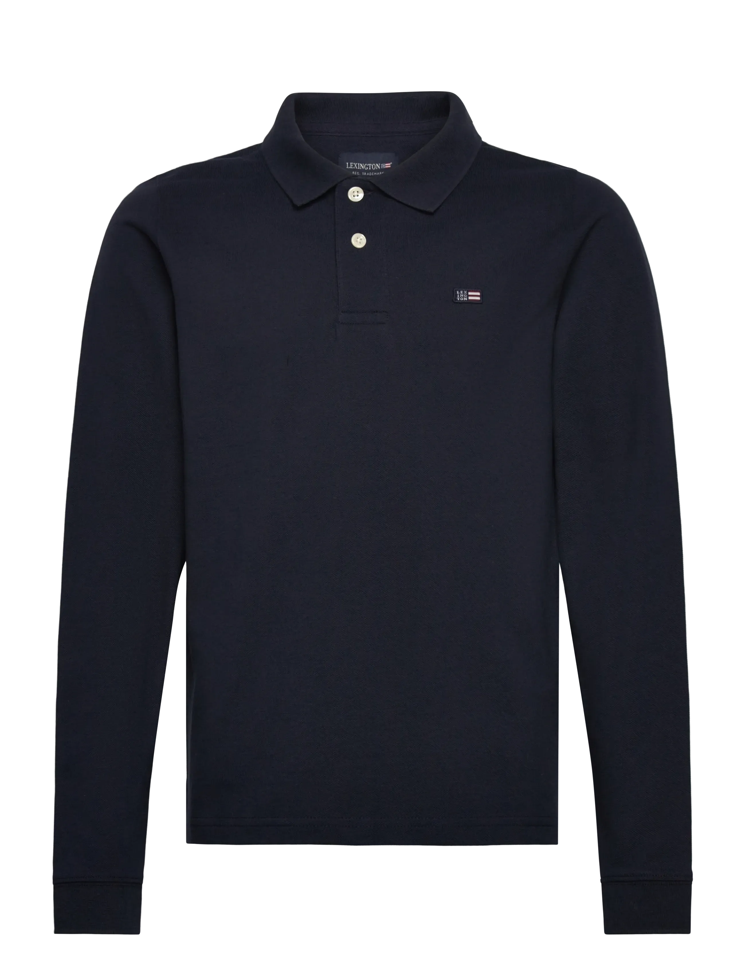 Lexington Clothing Jackson Long sleeve Polo Pique Shirt - Riided - DARK BLUE / navy