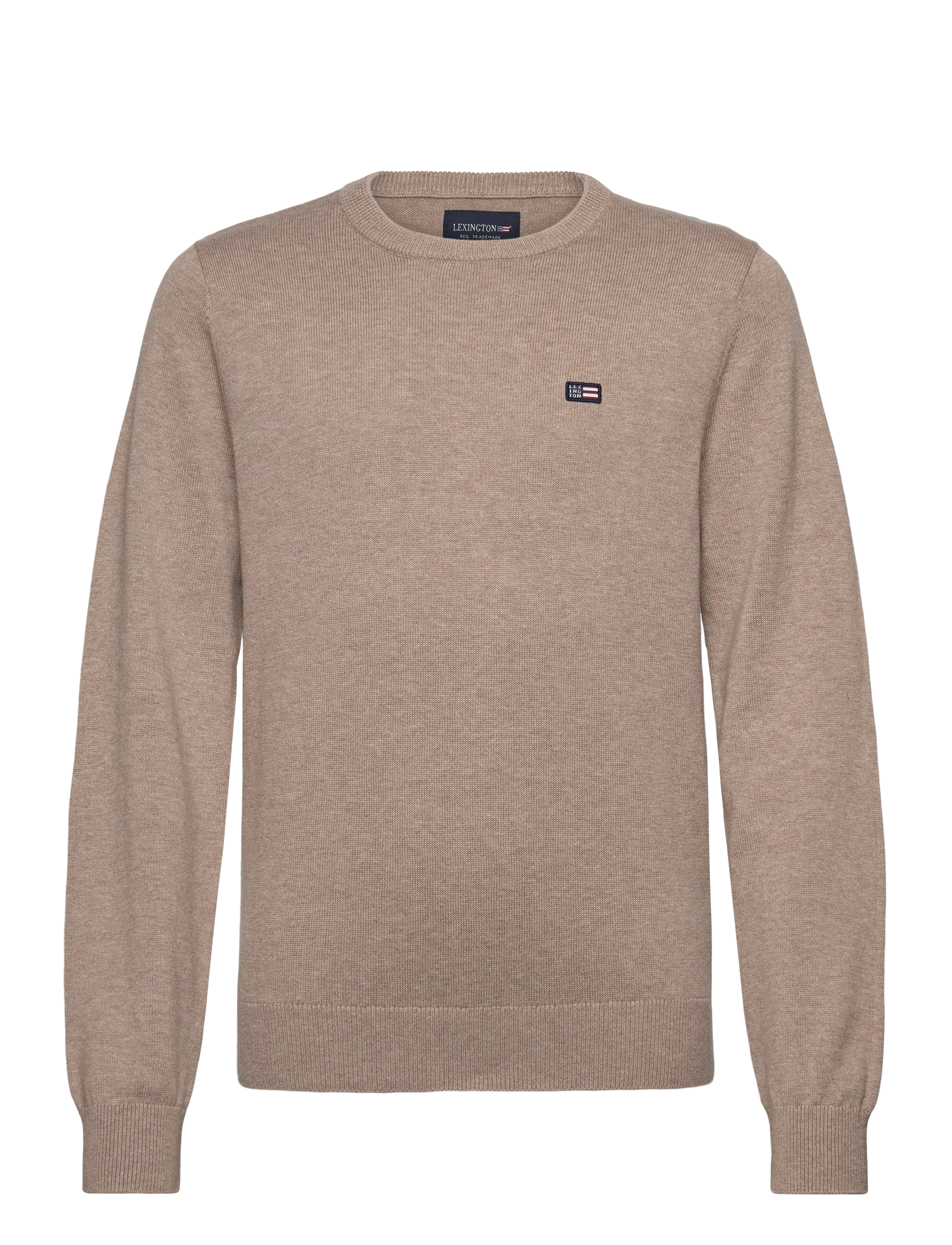 Lexington Clothing Brayden Cotton Crew Sweater - Stickade tröjor - BEIGE MELANGE / beige