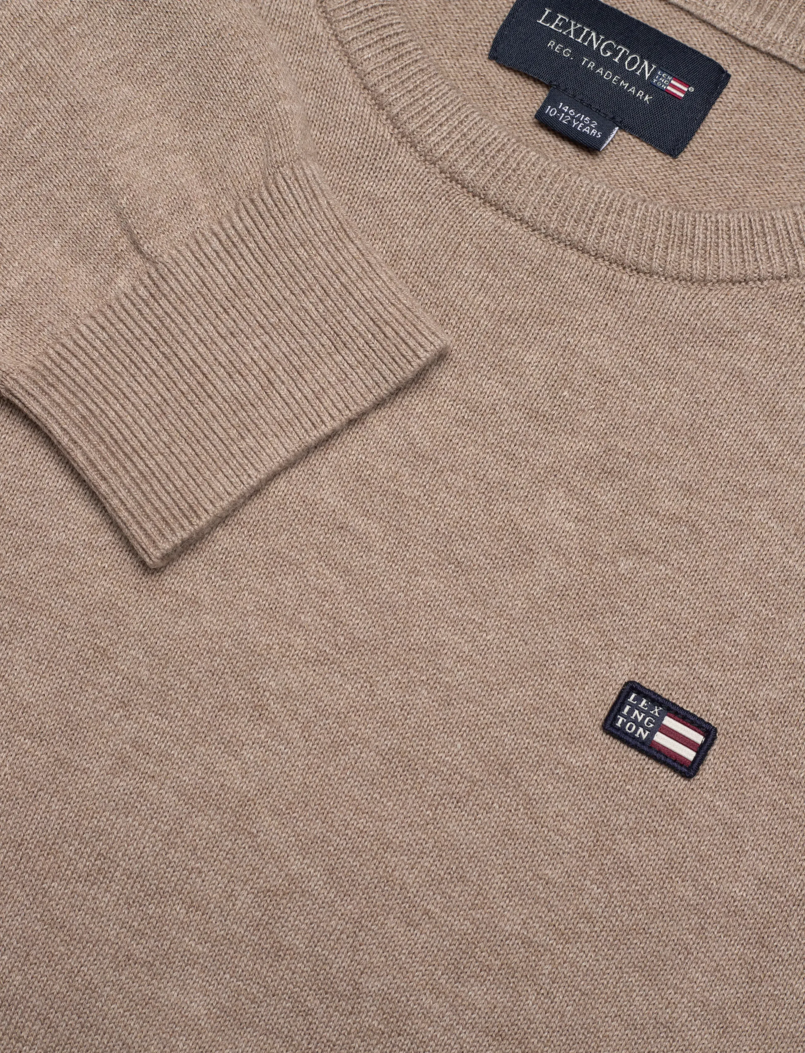 Lexington Clothing - Brayden Cotton Crew Sweater - trøjer - beige melange - 2