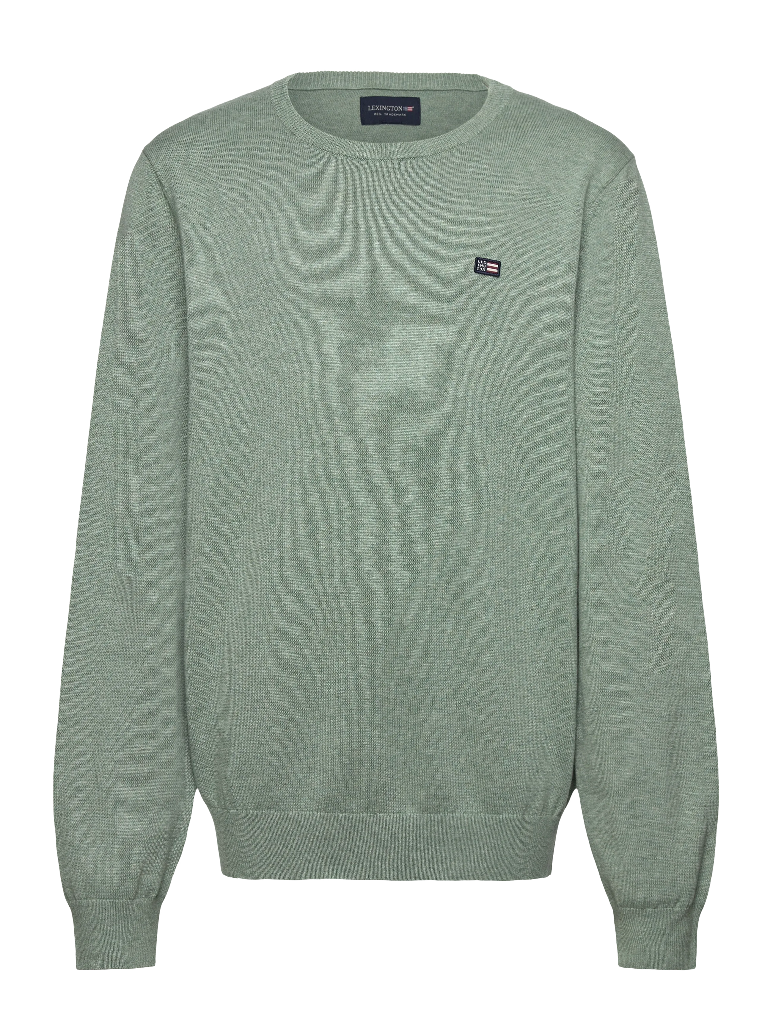 Lexington Clothing Brayden Cotton Crew Sweater - Overdele - LIGHT GREEN MELANGE / green