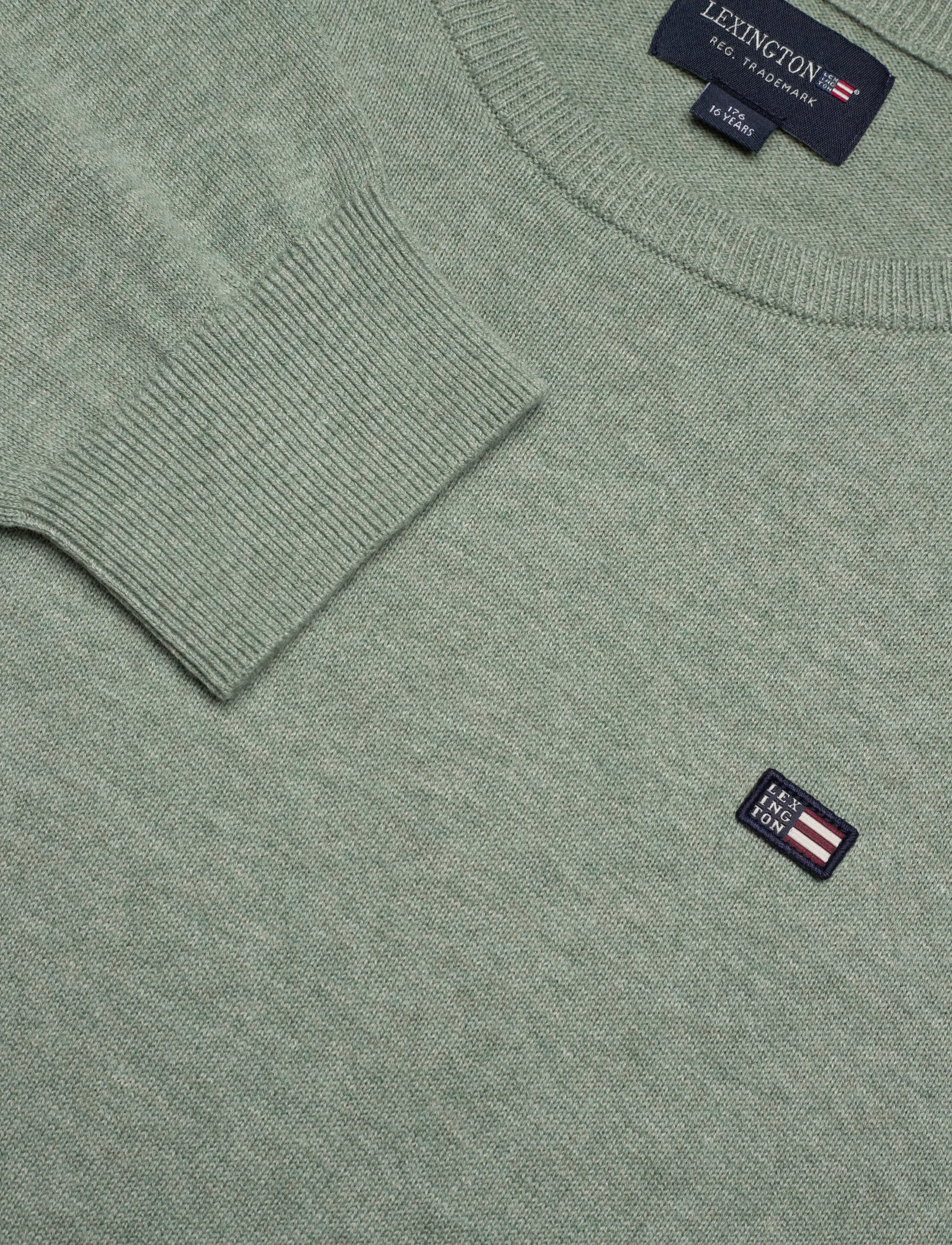 Lexington Clothing - Brayden Cotton Crew Sweater - trøjer - light green melange - 2