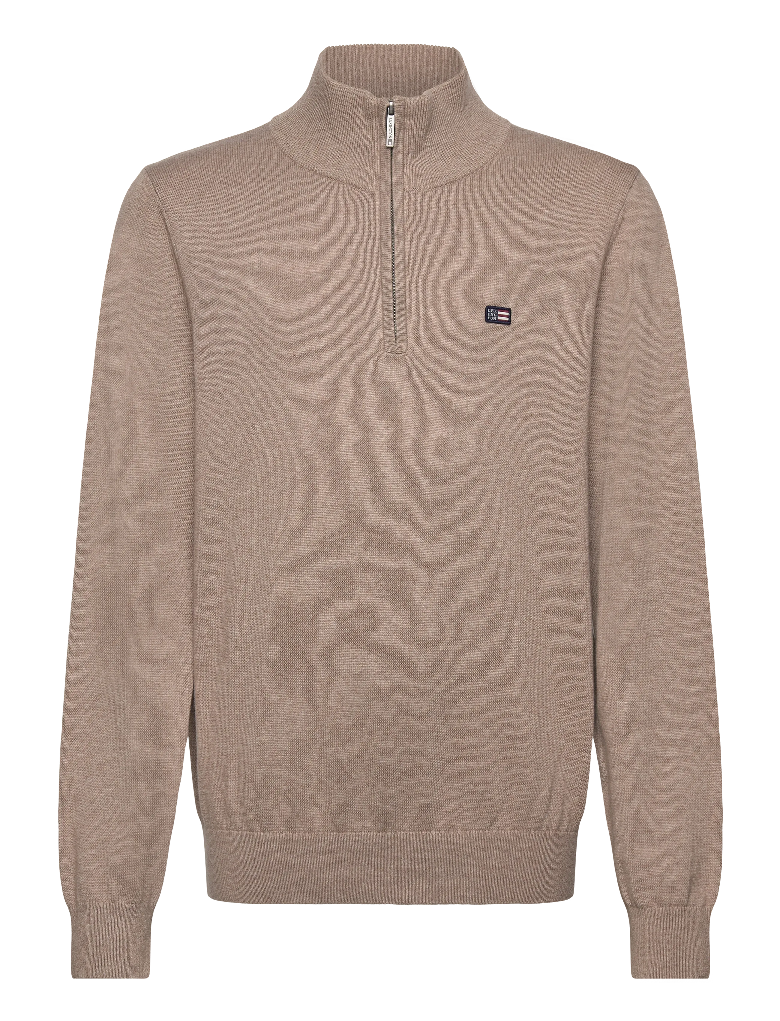 Lexington Clothing Freddy Cotton Half-Zip Sweater, Half-Zip Sweater, Beige, Str: 176