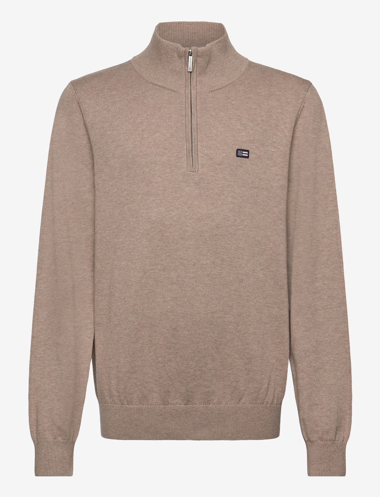 Lexington Clothing - Freddy Cotton Half-Zip Sweater - half zip - beige melange - 0