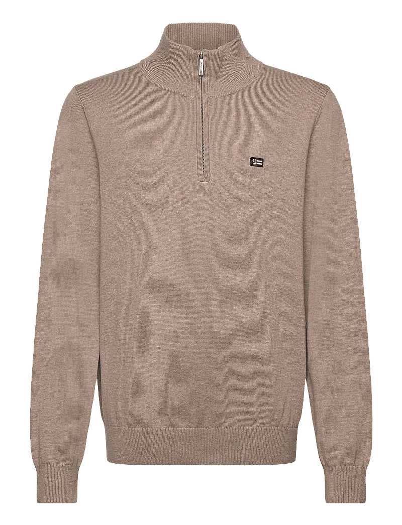 Lexington Clothing - Freddy Cotton Half-Zip Sweater - half zip - beige melange - 0