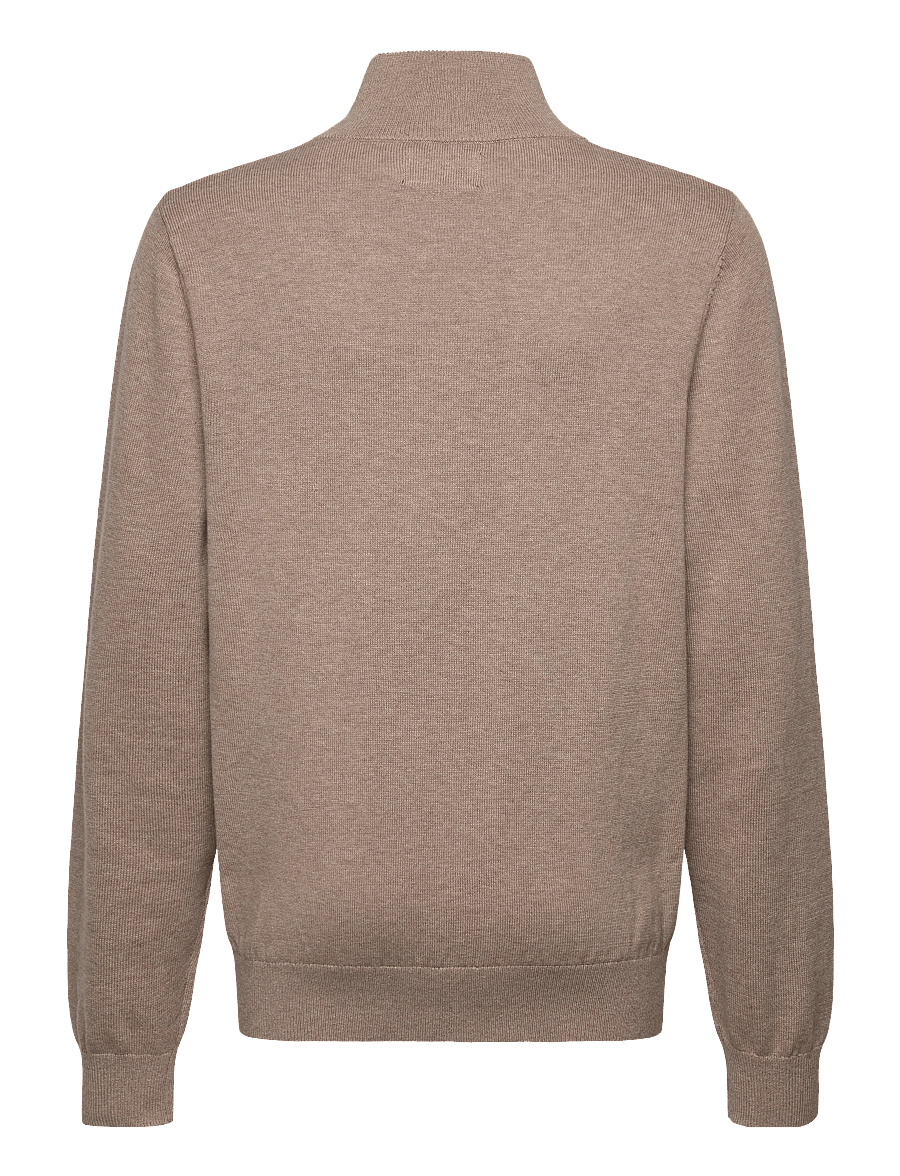 Lexington Clothing - Freddy Cotton Half-Zip Sweater - half zip-trøjer - beige melange - 1