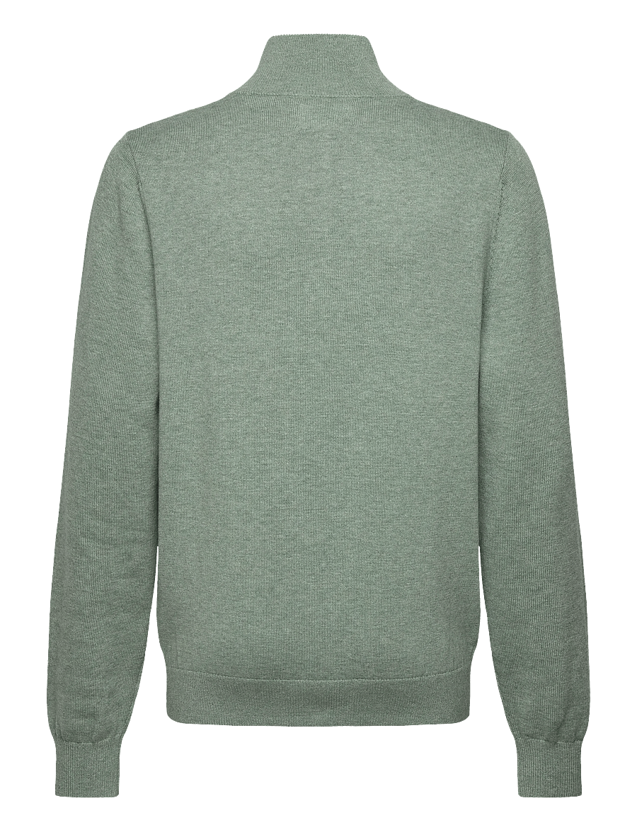 Lexington Clothing - Freddy Cotton Half-Zip Sweater - half zip-trøjer - light green melange - 1