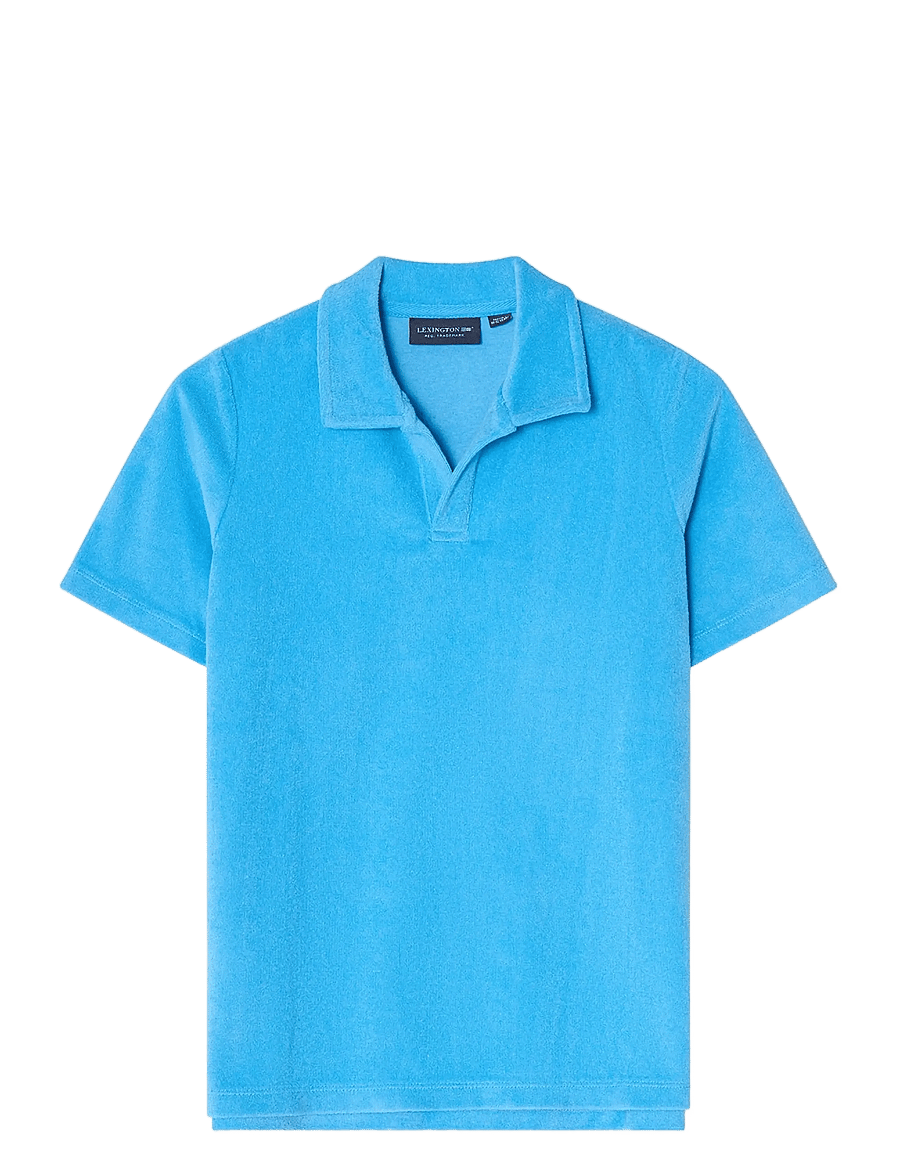 Lexington Clothing - Mason Organic Cotton Terry Polo Shirt - kortærmede poloer - blue - 0