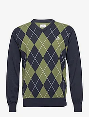 Lexton Links - Mitchel V-Neck - knitted v-necks - navy - 0