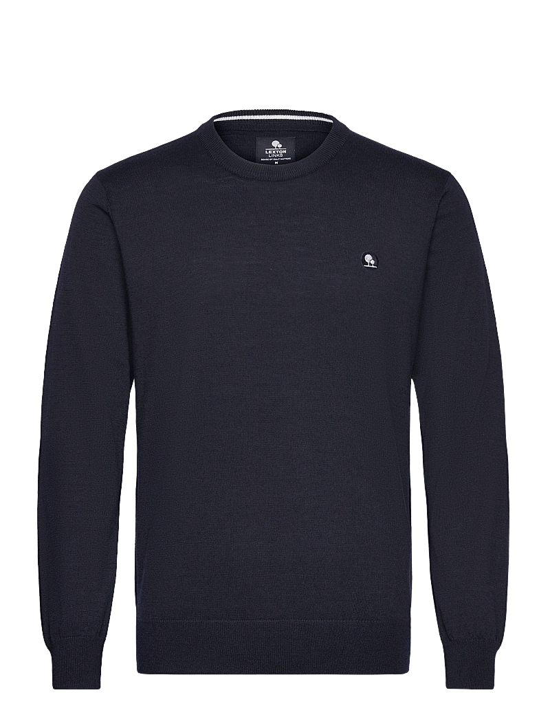 Lexton Links - Wallace O-Neck Merino Sweater - sweatshirts - navy - 0
