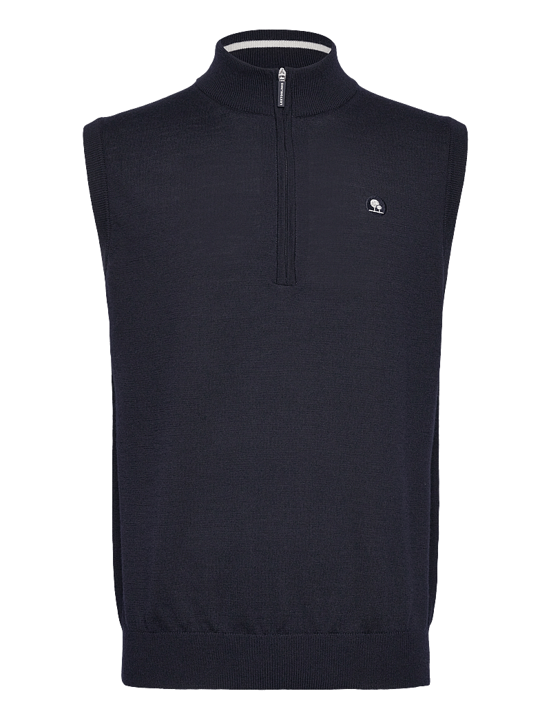 Lexton Links - Murray 1/2-Zip Merino Vest - sweatshirts - navy - 0