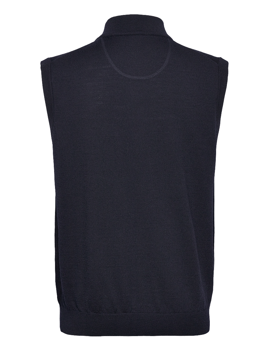 Lexton Links - Murray 1/2-Zip Merino Vest - sweatshirts - navy - 1