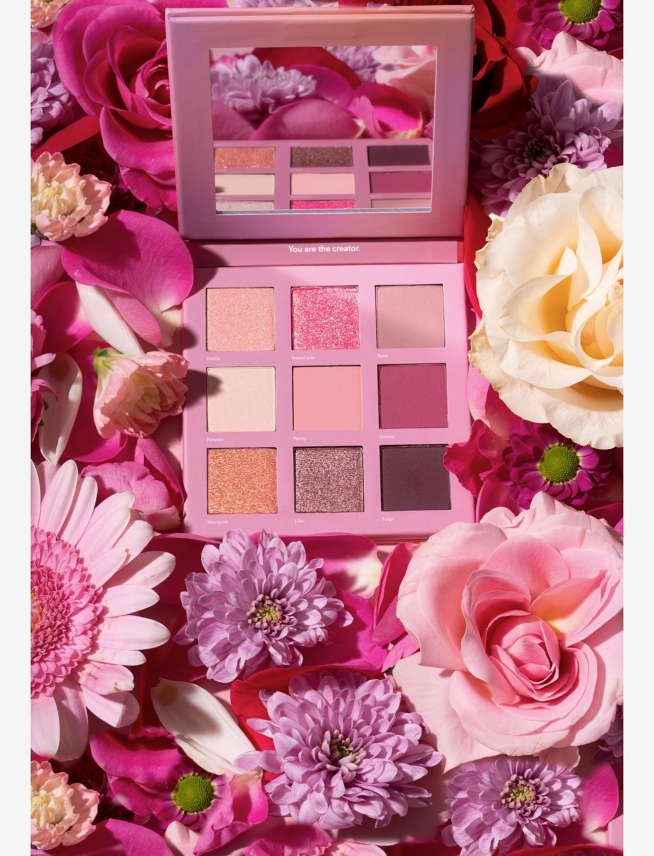 LH Cosmetics - Blomma palette - Øjne & bryn - dahlia, sweet pea, rose, petunia, peony, lilac, marigold, orchid, tulip - 1