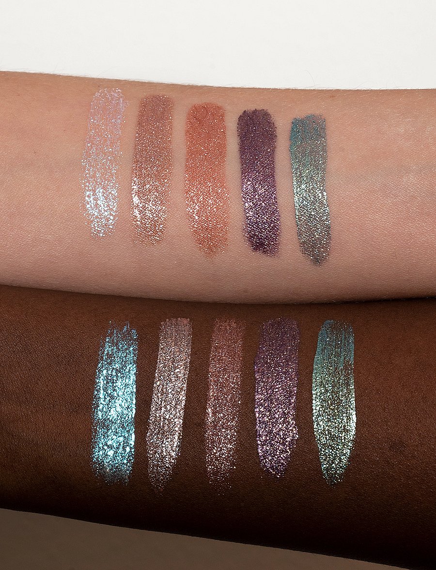 LH Cosmetics - Sparkl liquid eyeshadow & topper - redo för date night - blink translucent base with blue glitter - 3