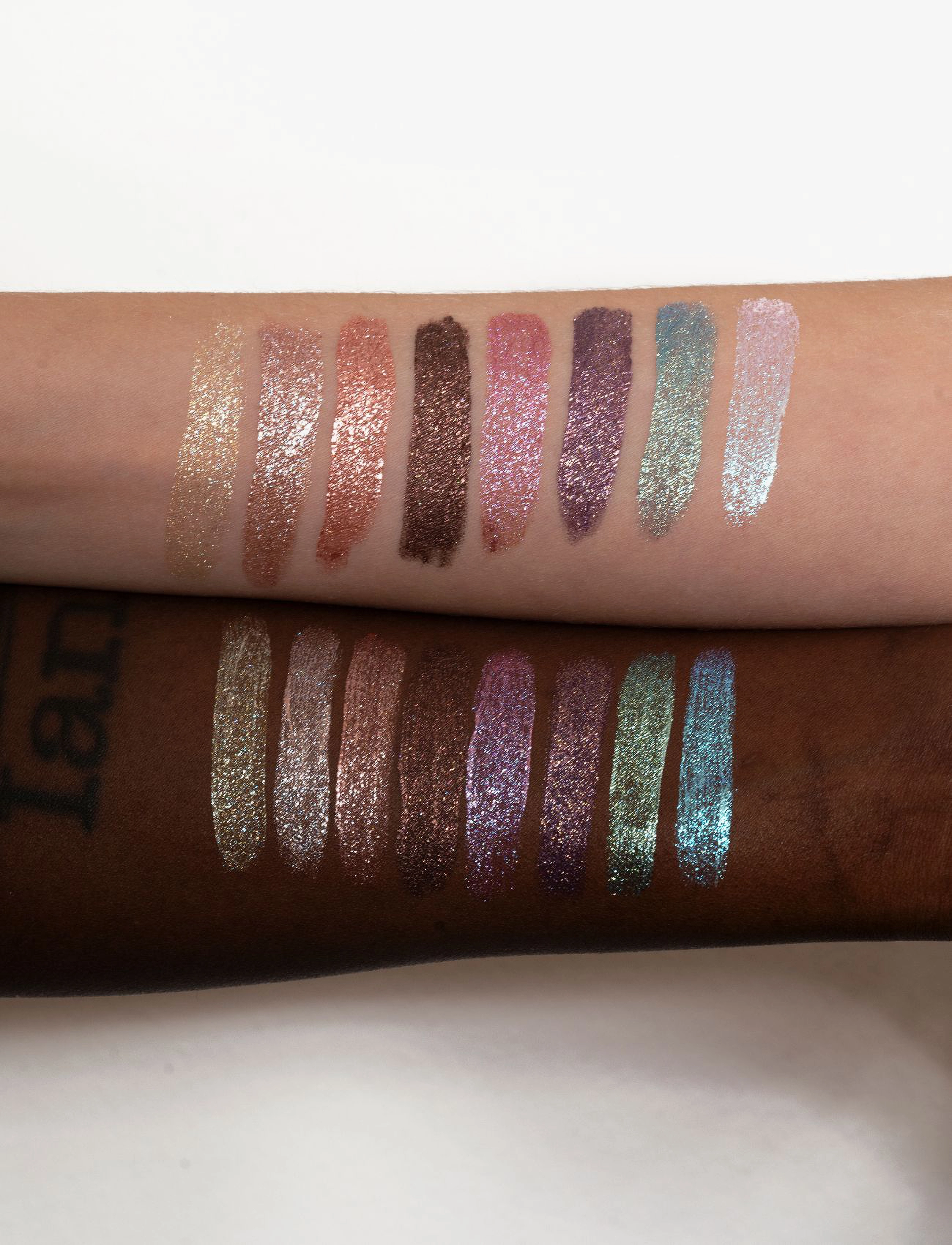 LH Cosmetics - Sparkl liquid eyeshadow & topper - bliv klar til date night - glitz brown with multi-colored glitter - 2