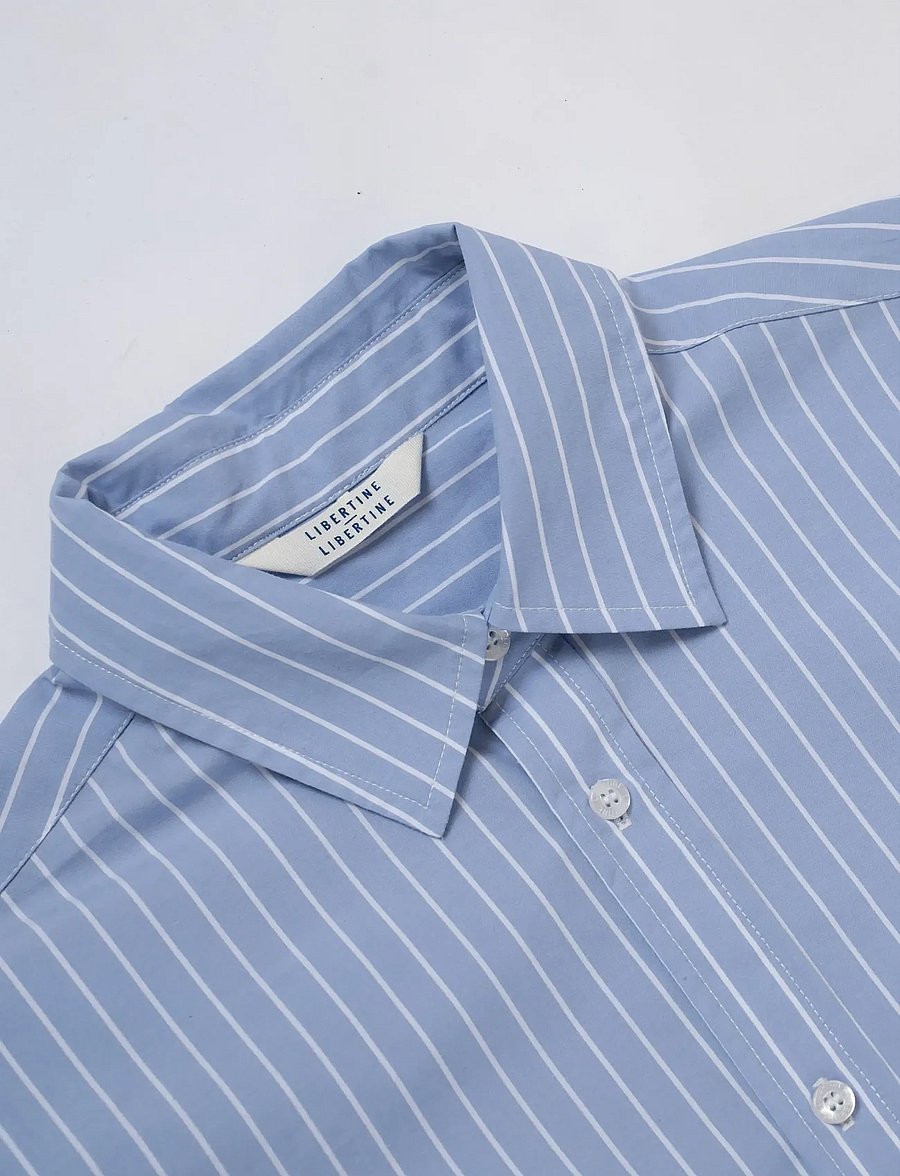 Libertine-Libertine - Babylon - randiga skjortor - blue pin stripe - 1