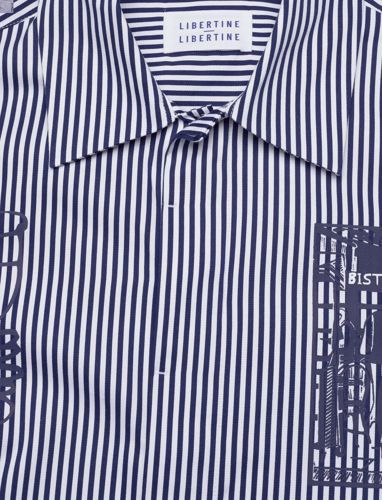 Libertine-Libertine - Carbon - basic shirts - dark navy stripe - 2