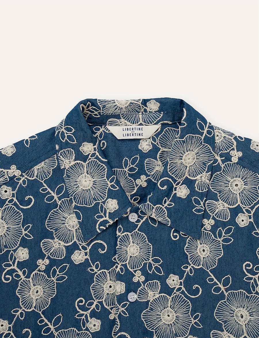 Libertine-Libertine - Carbon - kortärmade skjortor - blue flower - 2