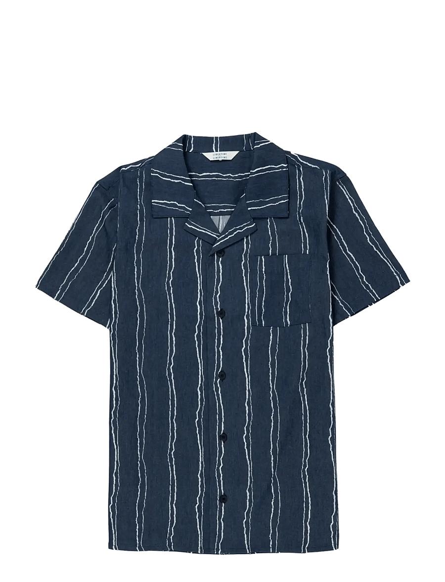 Libertine-Libertine - Cave - kortärmade skjortor - indigo stripe - 0
