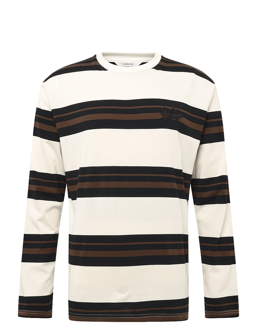 Libertine-Libertine - Affirm 3710 - langærmede t-shirts - ecru/brown - 0