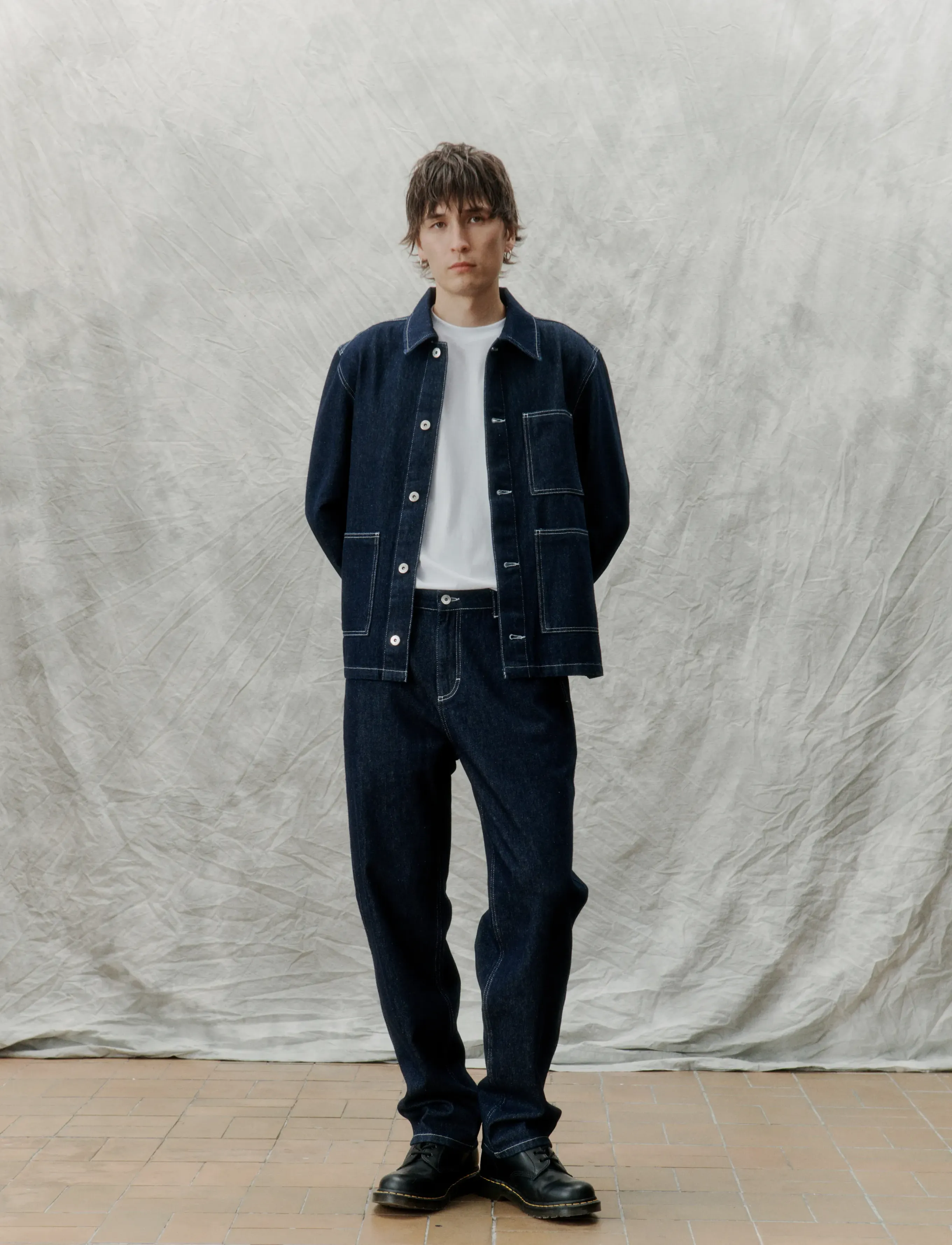Libertine-Libertine Park, Mænd, Denim Arbejdsjakke, Navy, Str: L