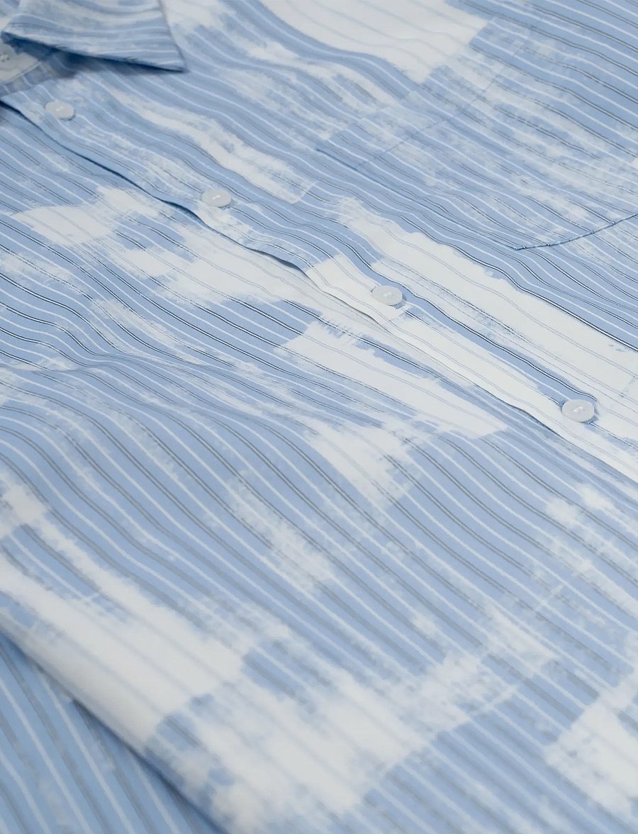 Libertine-Libertine - Record - gemusterte hemden - blue stripe bleach - 1