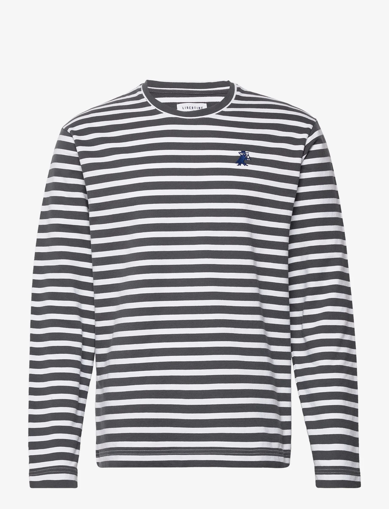 Libertine-Libertine - Voleur Long Sleeve - langærmede t-shirts - grey & white stripe - 0