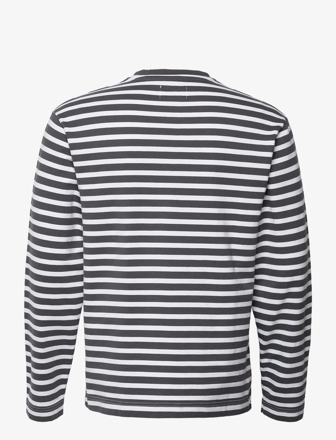 Libertine-Libertine - Voleur Long Sleeve - langermede t-skjorter - grey & white stripe - 1