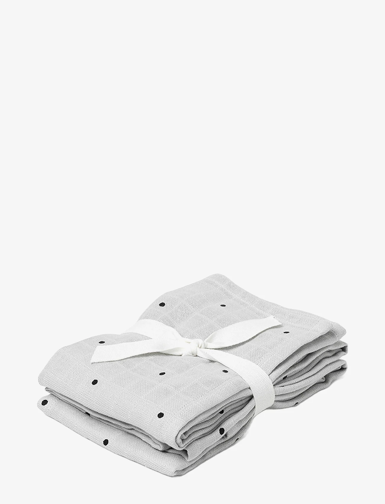 Liewood - Hannah muslin cloth print 2 pack - laveste priser - classic dot dumbo grey - 0