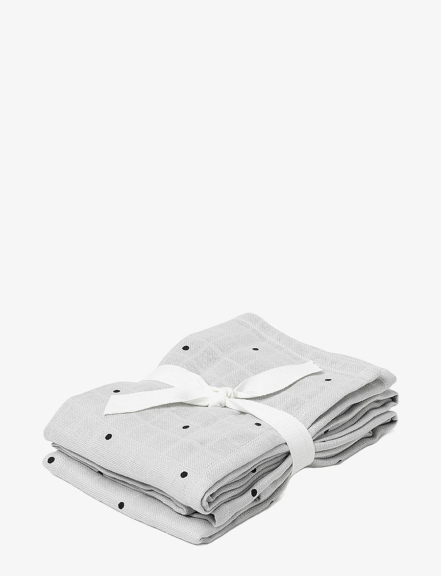 Liewood - Hannah muslin cloth print 2 pack - classic dot dumbo grey - 0