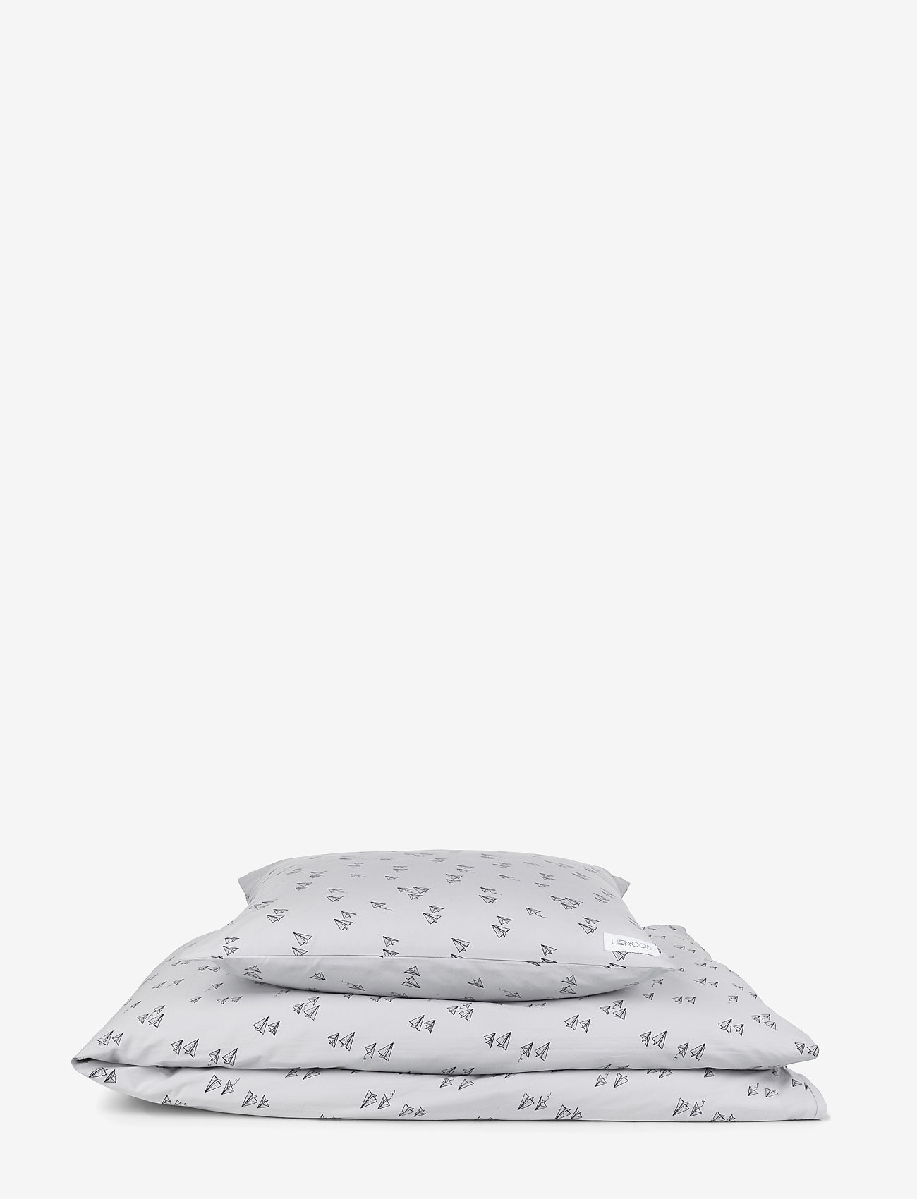 Liewood - Ingeborg junior bedding print - paperplane dumbo grey - 0