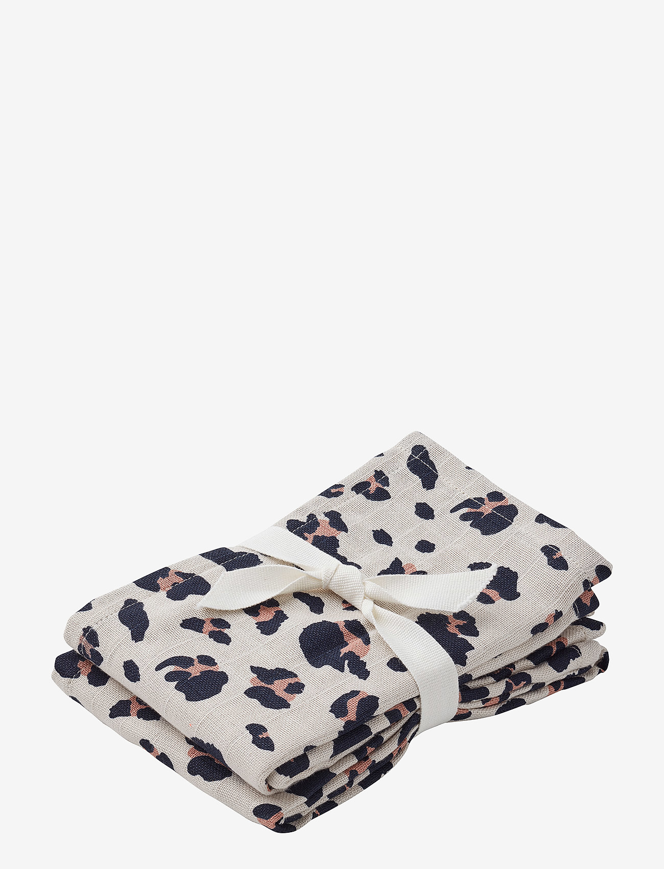Liewood - Hannah muslin cloth print 2 pack - leo beige beauty - 0