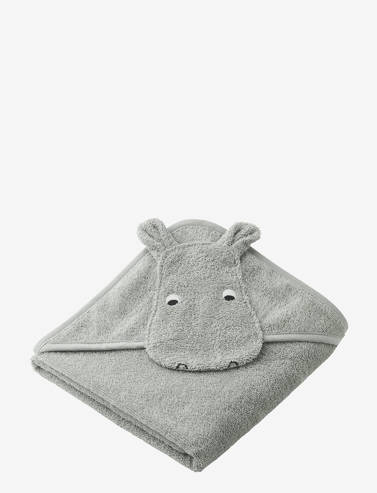 Liewood - Albert hooded towel - hippo dove blue - 0