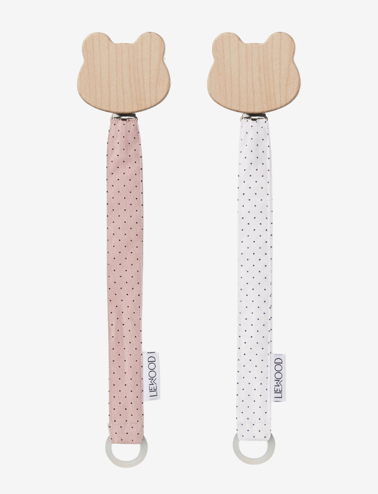 Liewood - Sia pacifier strap 2 pack - little dot rose/little dot creme de la creme - 0