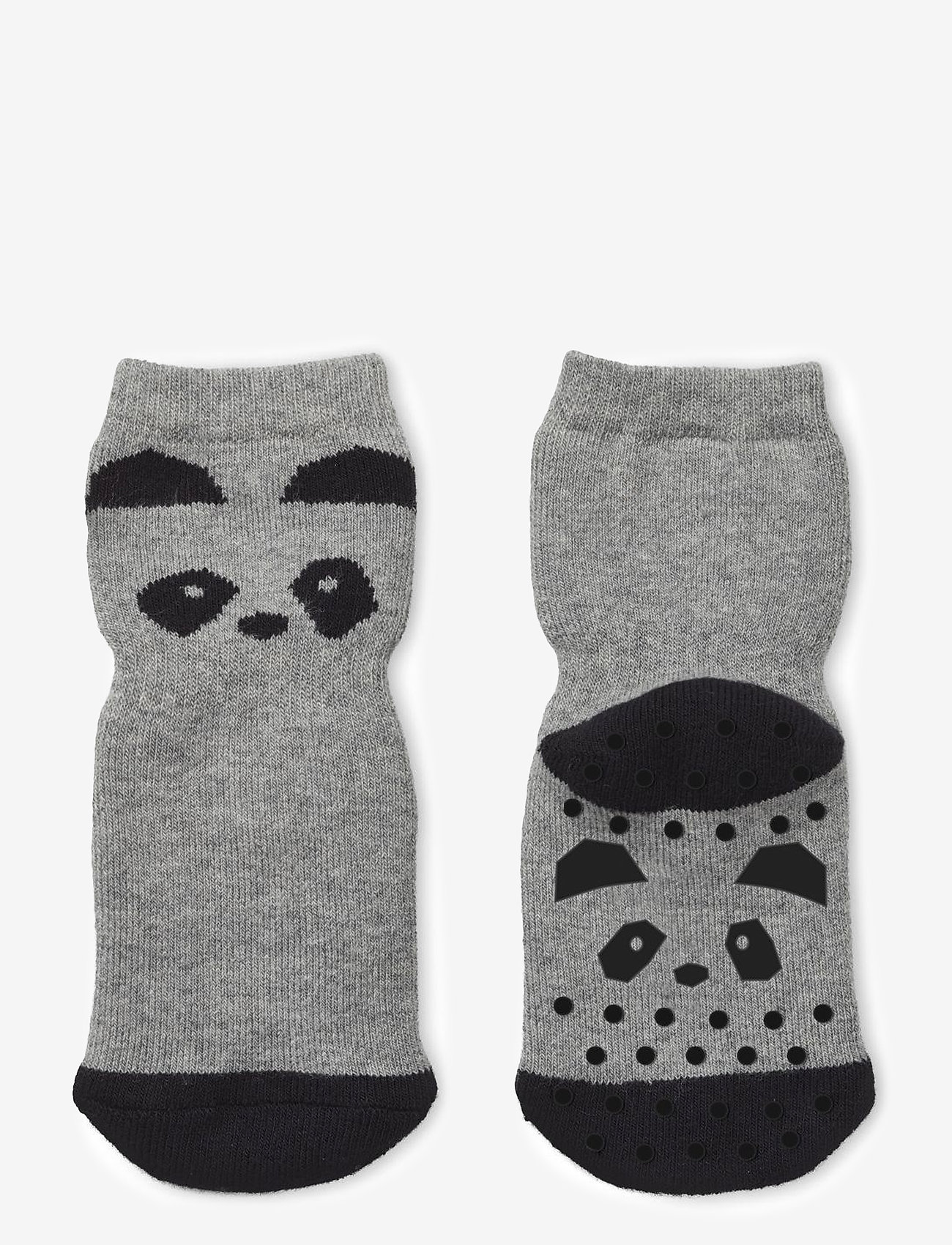 Liewood - Nellie anti slip socks 2-pack - panda grey melange - 0