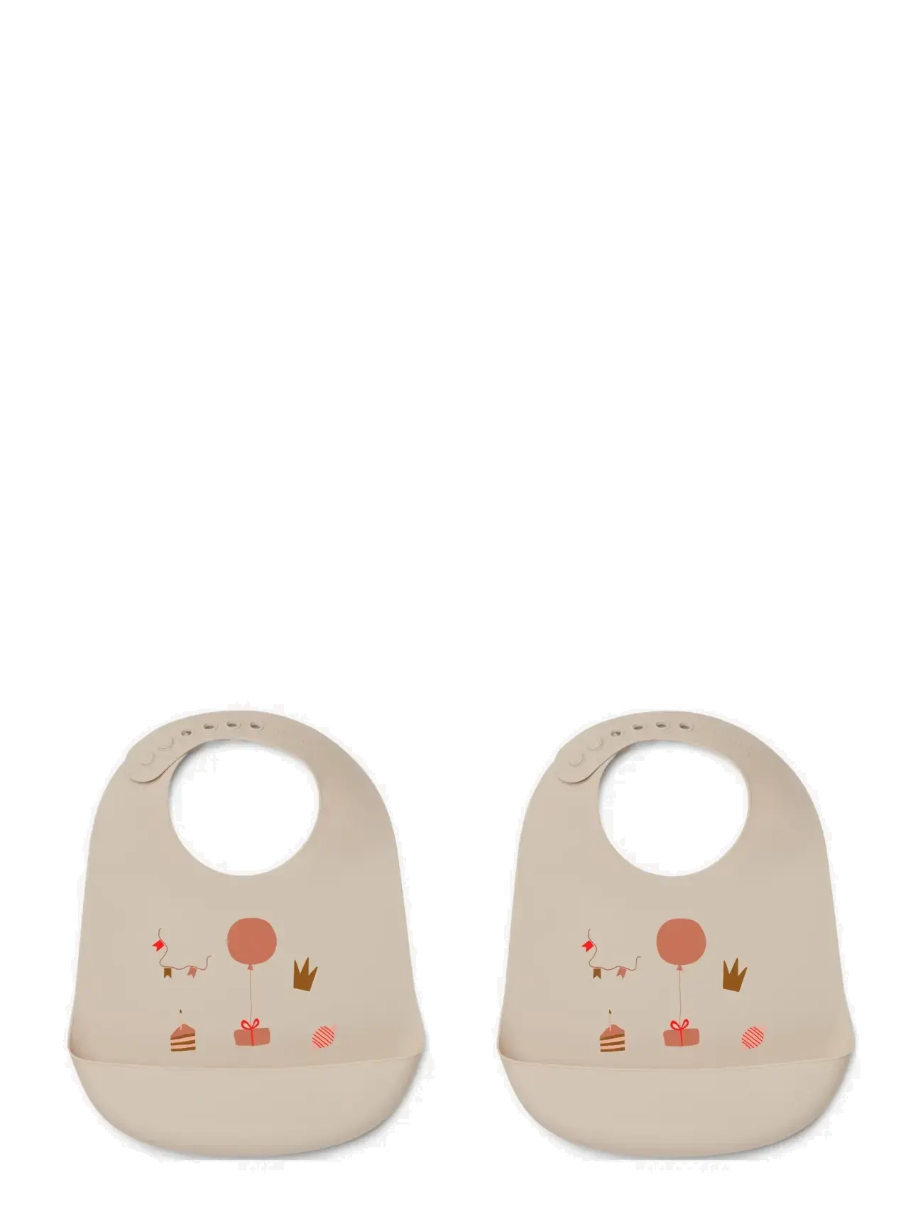 Liewood Tilda Silicone Bib 2-Pack, Børn, Baby Silikone Hagesmæk, Cream, Str: ONE SIZE